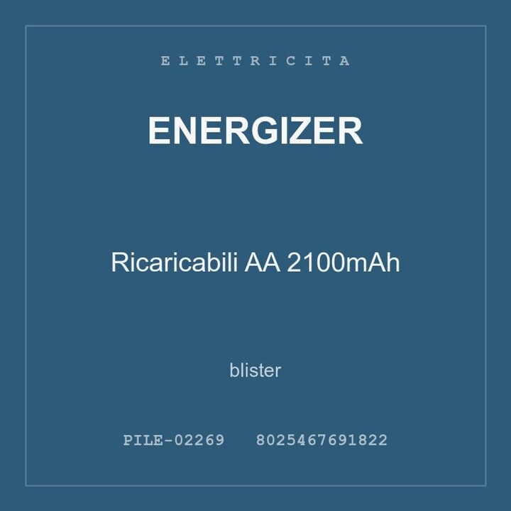 Energizer Ricaricabili AA 2100mAh — blister