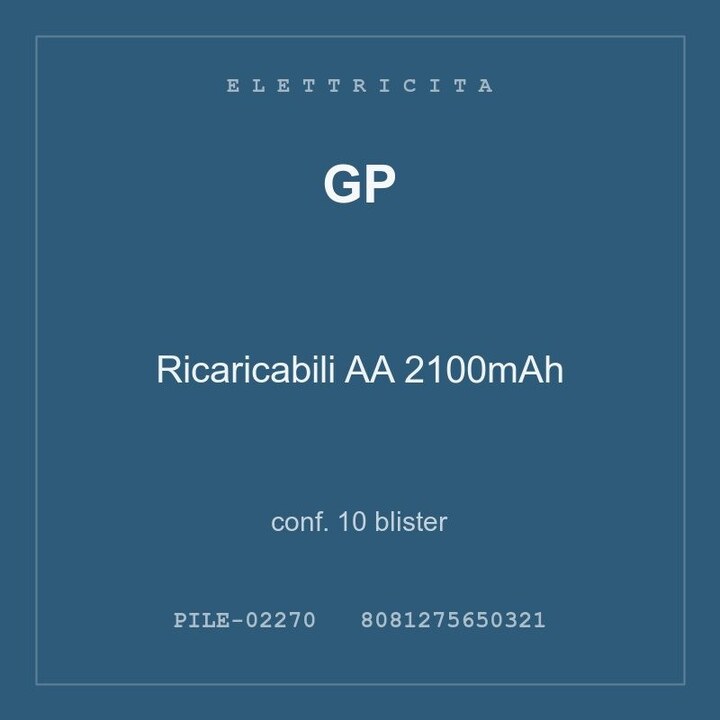 GP Ricaricabili AA 2100mAh — conf. 5 blister