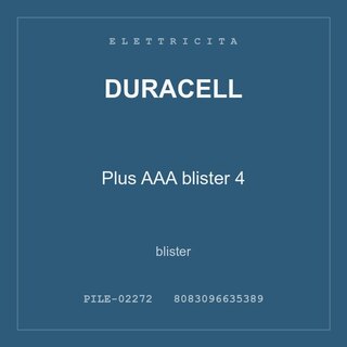Duracell Plus AAA blister 4 — blister