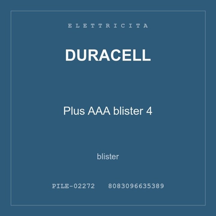 Duracell Plus AAA blister 4 — blister