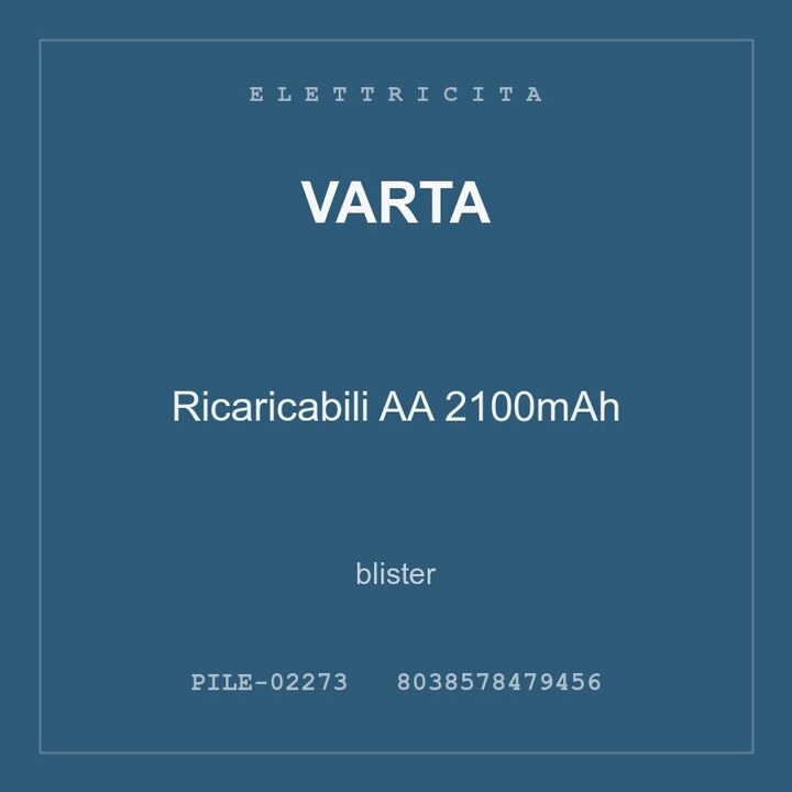 Varta Ricaricabili AA 2100mAh — blister