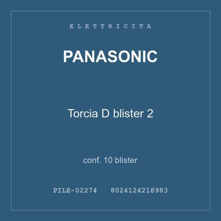 Panasonic Torcia D blister 2 — conf. 10 blister