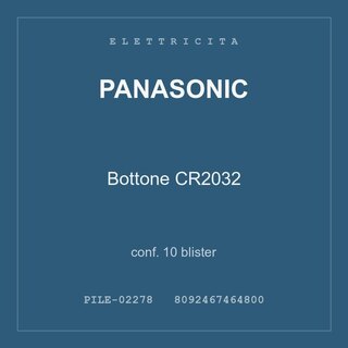 Panasonic Bottone CR2032 — conf. 10 blister