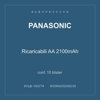 Panasonic Ricaricabili AA 2100mAh — conf. 10 blister