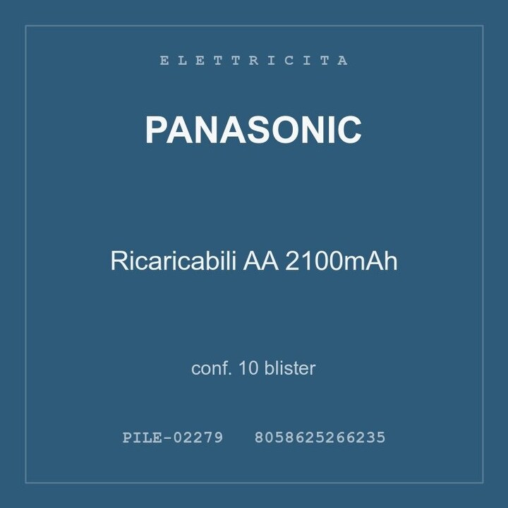 Panasonic Ricaricabili AA 2100mAh — conf. 10 blister