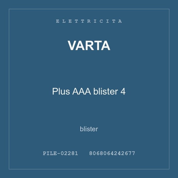 Varta Plus AAA blister 4 — blister