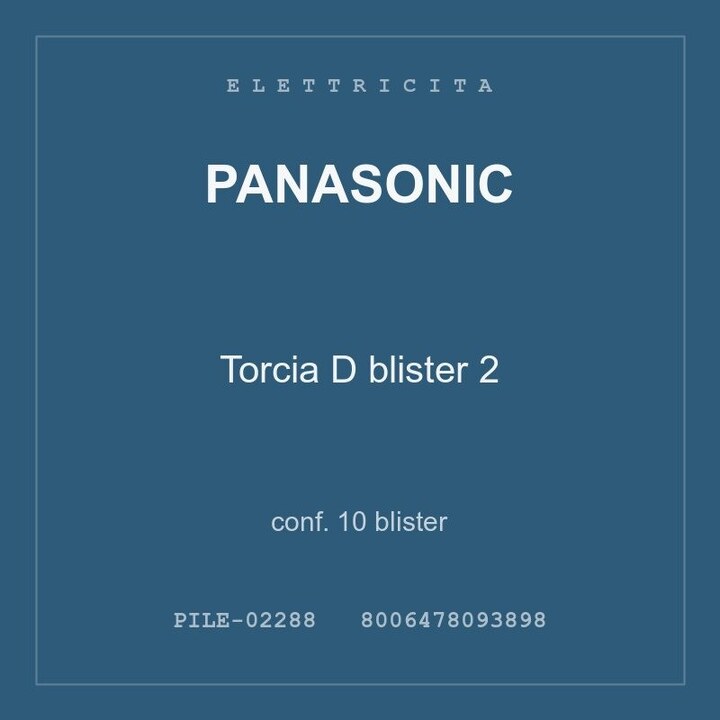 Panasonic Torcia D blister 2 — conf. 20 blister