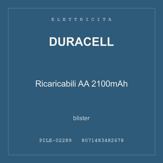 Duracell Ricaricabili AA 2100mAh — conf. 2 pz