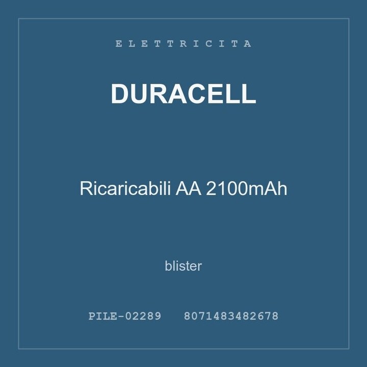 Duracell Ricaricabili AA 2100mAh — conf. 2 pz