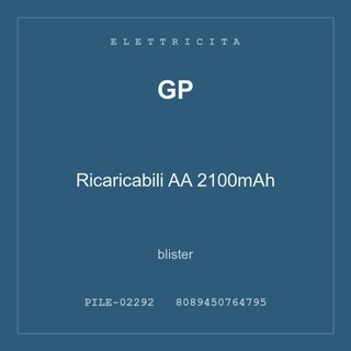 GP Ricaricabili AA 2100mAh — conf. 2 pz
