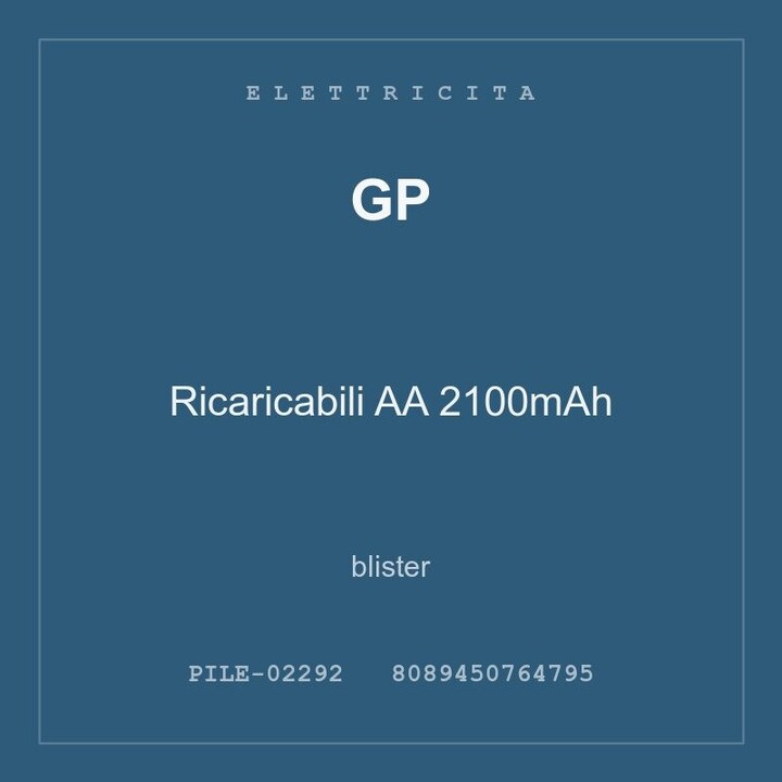 GP Ricaricabili AA 2100mAh — conf. 2 pz