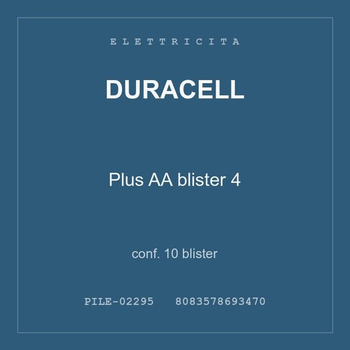 Duracell Plus AA blister 4 — conf. 10 blister