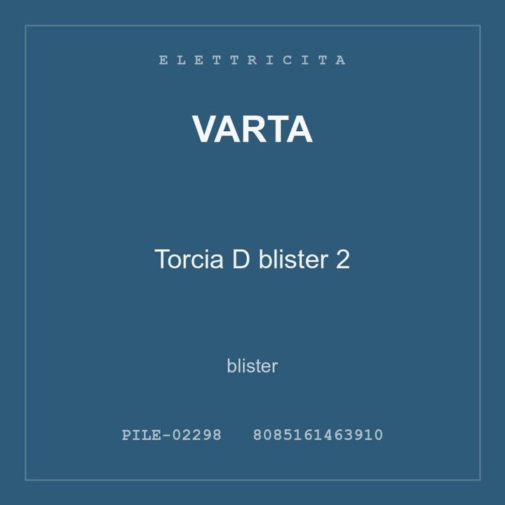 Varta Torcia D blister 2 — blister