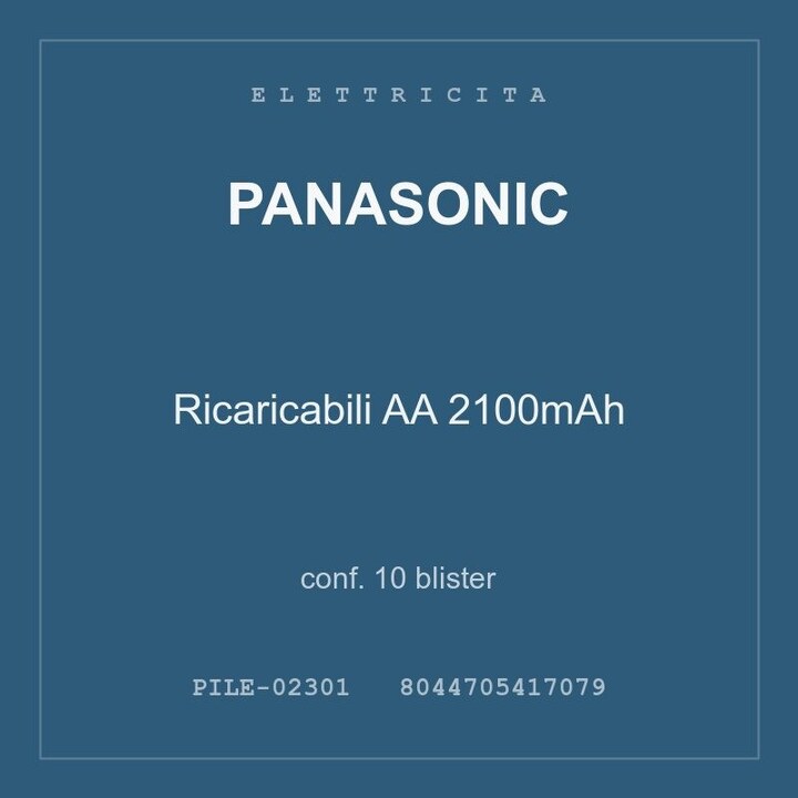 Panasonic Ricaricabili AA 2100mAh — conf. 20 blister