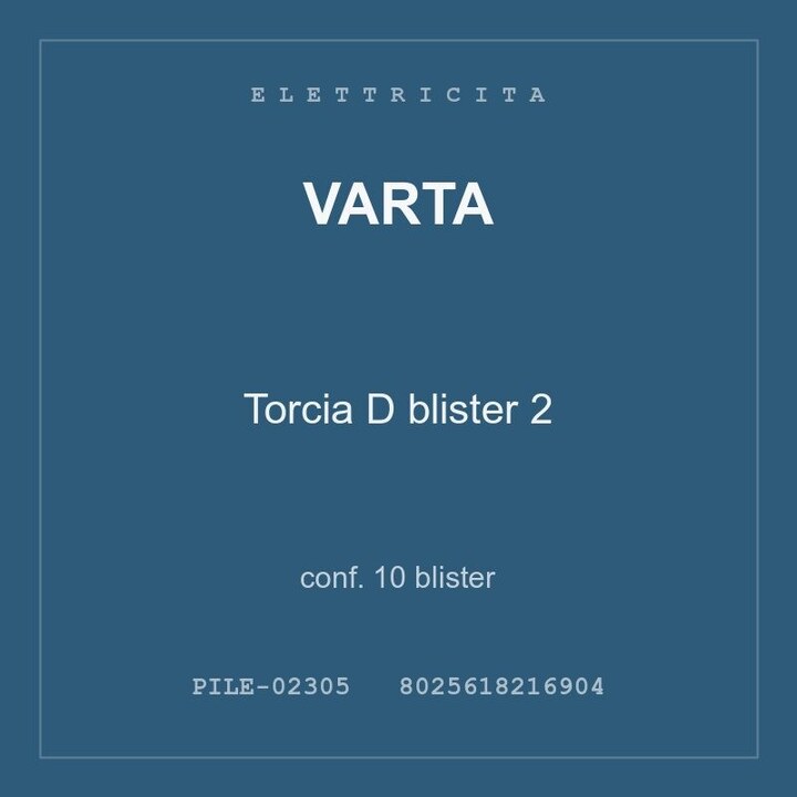 Varta Torcia D blister 2 — conf. 10 blister