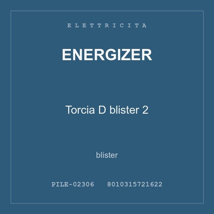 Energizer Torcia D blister 2 — blister