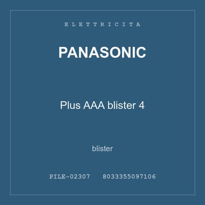 Panasonic Plus AAA blister 4 — conf. 3 pz