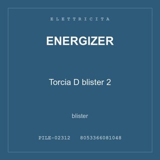 Energizer Torcia D blister 2 — conf. 2 pz