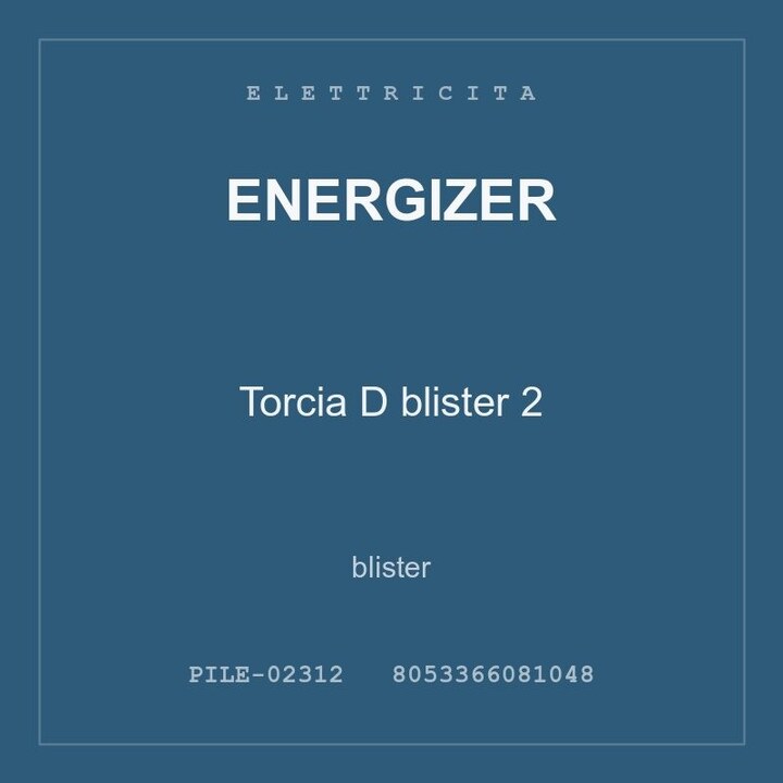 Energizer Torcia D blister 2 — conf. 2 pz