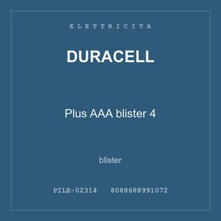 Duracell Plus AAA blister 4 — conf. 2 pz