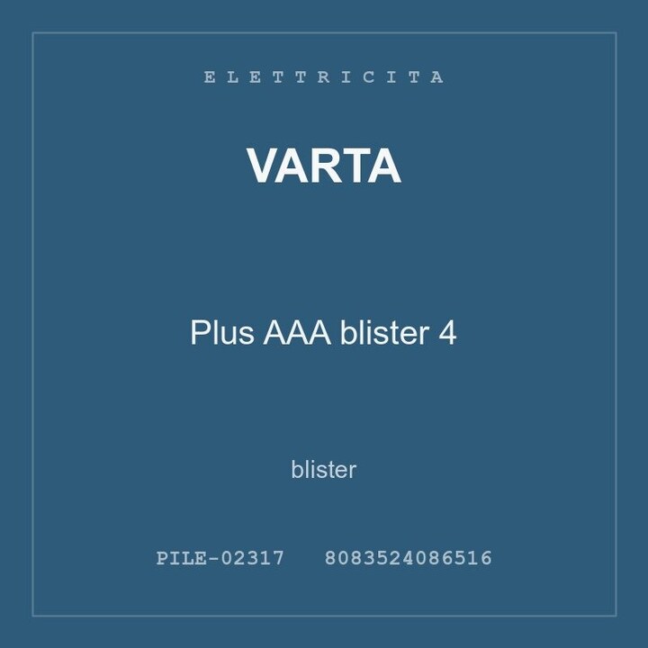 Varta Plus AAA blister 4 — conf. 2 pz