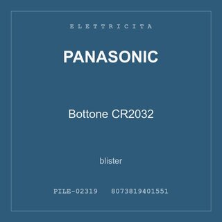 Panasonic Bottone CR2032 — conf. 3 pz