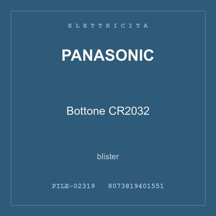 Panasonic Bottone CR2032 — conf. 3 pz