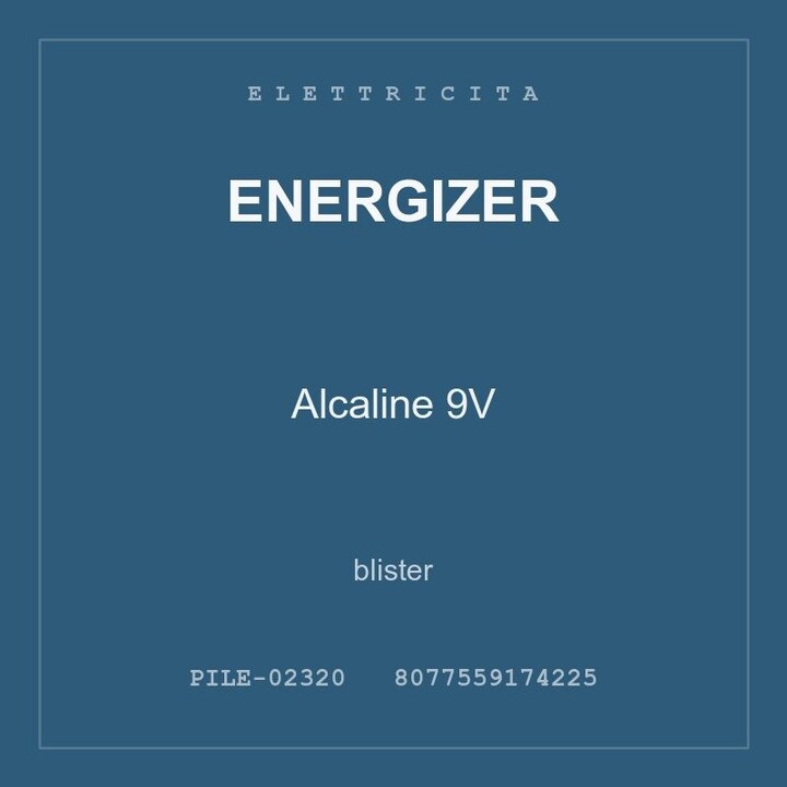 Energizer Alcaline 9V — blister