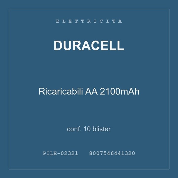 Duracell Ricaricabili AA 2100mAh — conf. 5 blister