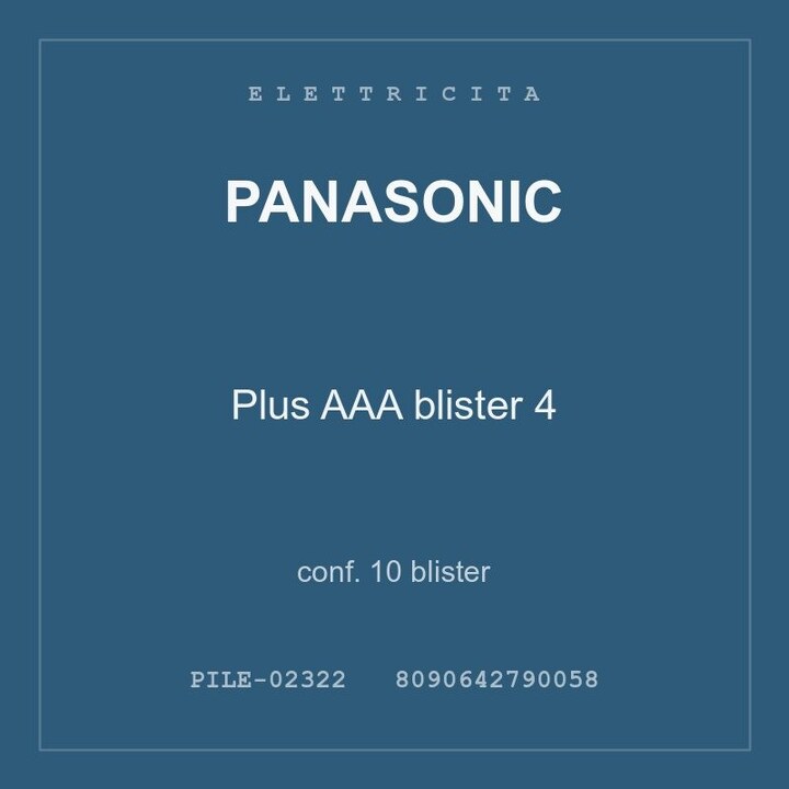 Panasonic Plus AAA blister 4 — conf. 5 blister
