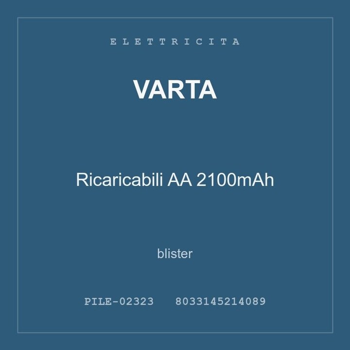 Varta Ricaricabili AA 2100mAh — conf. 2 pz