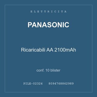 Panasonic Ricaricabili AA 2100mAh — conf. 30 blister