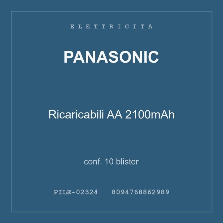Panasonic Ricaricabili AA 2100mAh — conf. 30 blister
