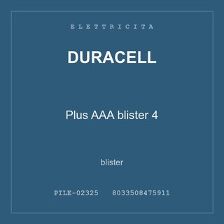 Duracell Plus AAA blister 4 — conf. 4 pz