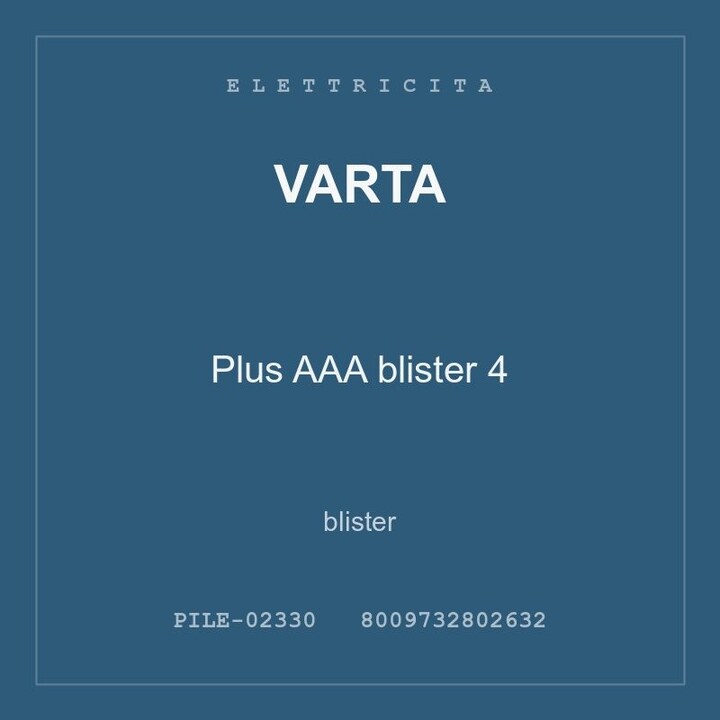 Varta Plus AAA blister 4 — conf. 3 pz