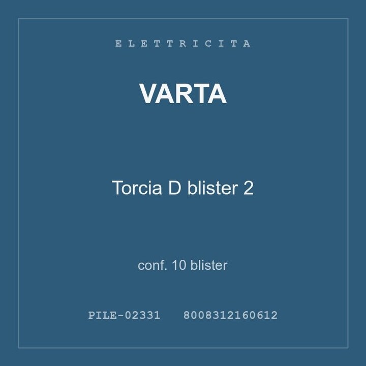 Varta Torcia D blister 2 — conf. 5 blister