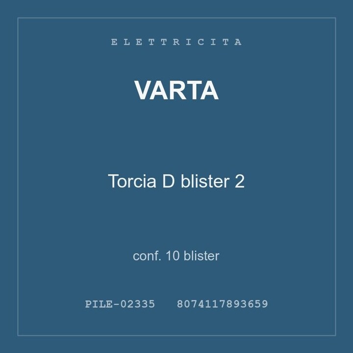 Varta Torcia D blister 2 — conf. 20 blister