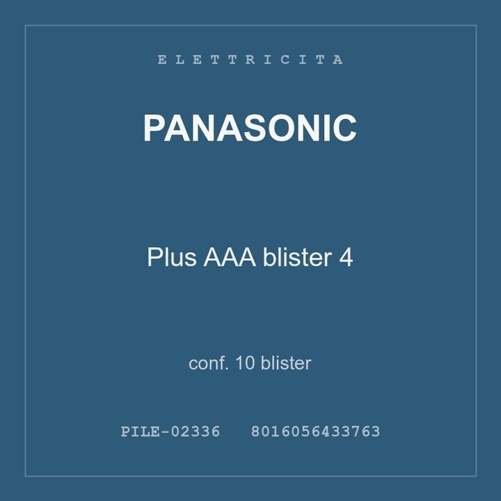 Panasonic Plus AAA blister 4 — conf. 20 blister