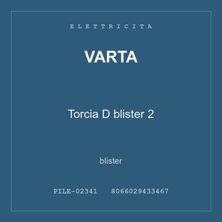 Varta Torcia D blister 2 — conf. 2 pz