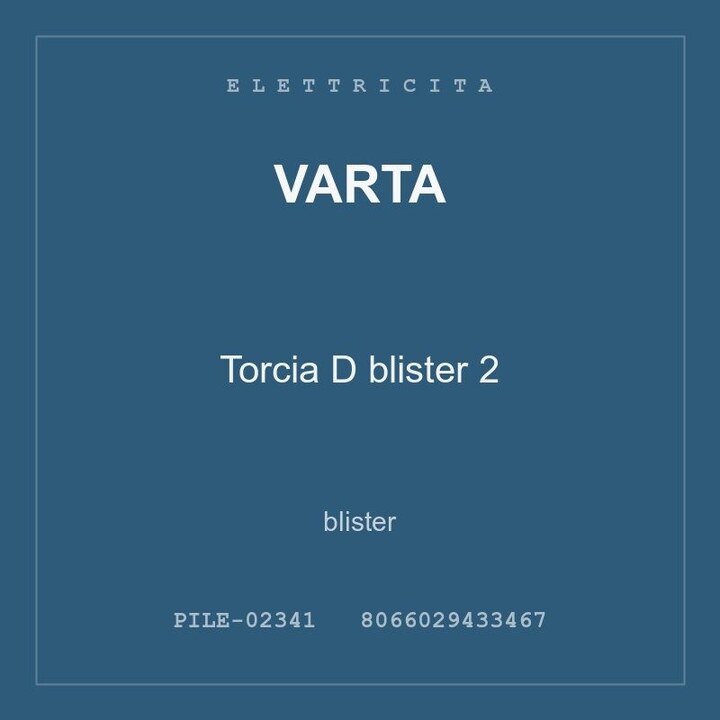 Varta Torcia D blister 2 — conf. 2 pz
