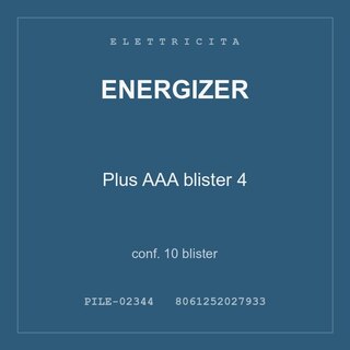 Energizer Plus AAA blister 4 — conf. 10 blister