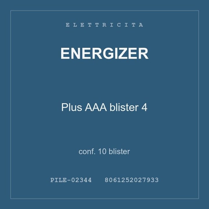 Energizer Plus AAA blister 4 — conf. 10 blister