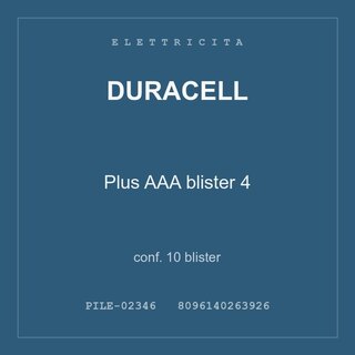 Duracell Plus AAA blister 4 — conf. 10 blister