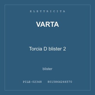 Varta Torcia D blister 2 — conf. 3 pz