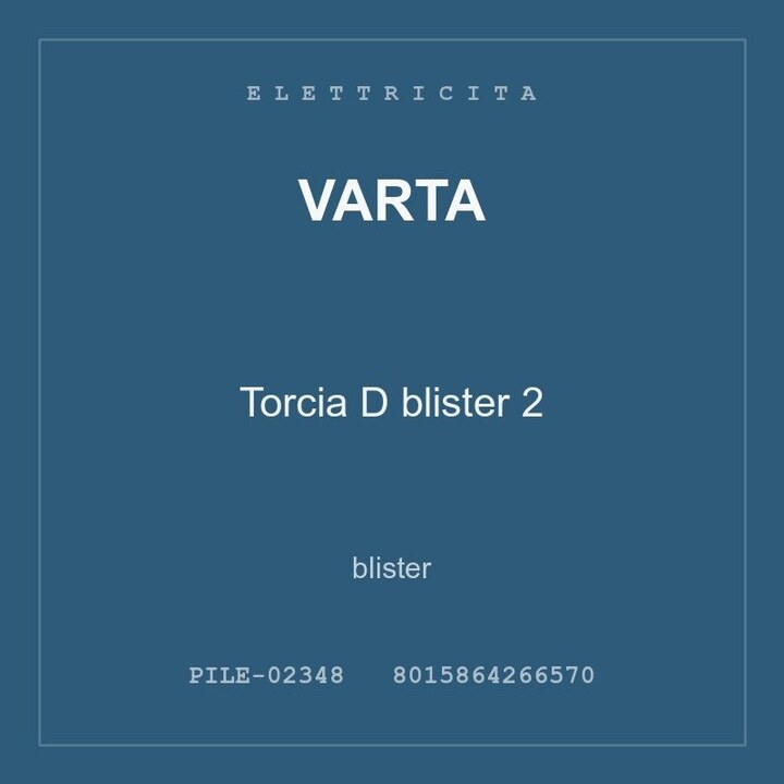 Varta Torcia D blister 2 — conf. 3 pz