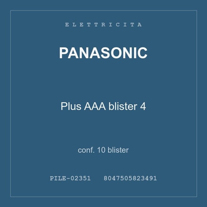 Panasonic Plus AAA blister 4 — conf. 2 blister