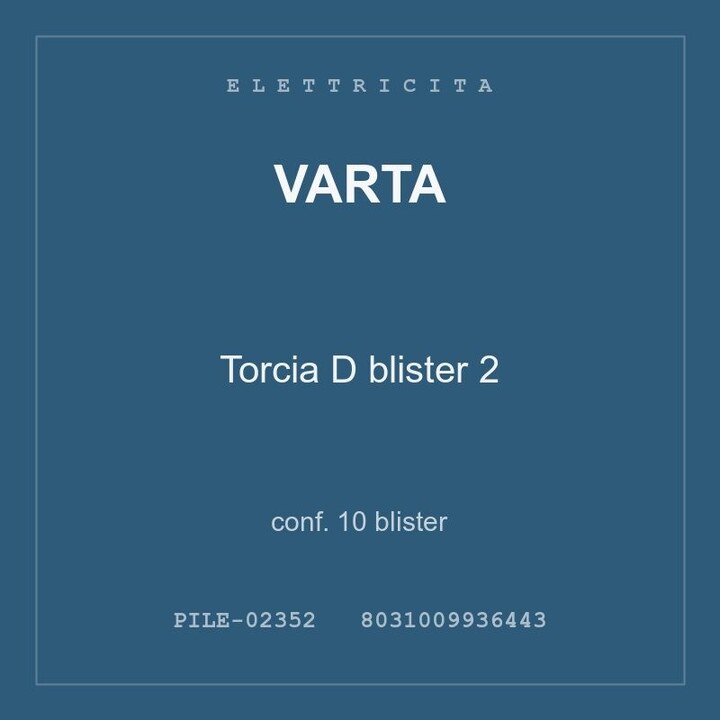 Varta Torcia D blister 2 — conf. 30 blister