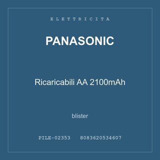 Panasonic Ricaricabili AA 2100mAh — conf. 2 pz