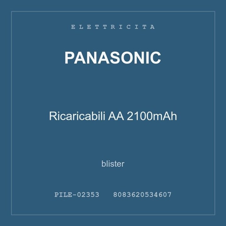 Panasonic Ricaricabili AA 2100mAh — conf. 2 pz