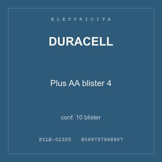 Duracell Plus AA blister 4 — conf. 20 blister